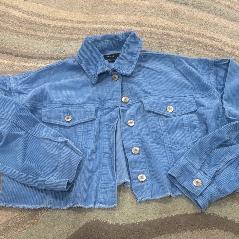 ⭐️ 2/$10 - Forever 21 Light Blue Corduroy Jacket